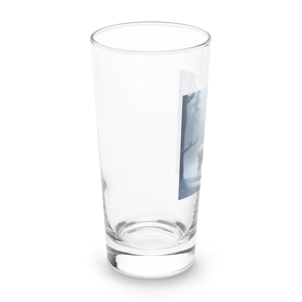 うねうねキャッチのクリスマスのトナカイ Long Sized Water Glass :left