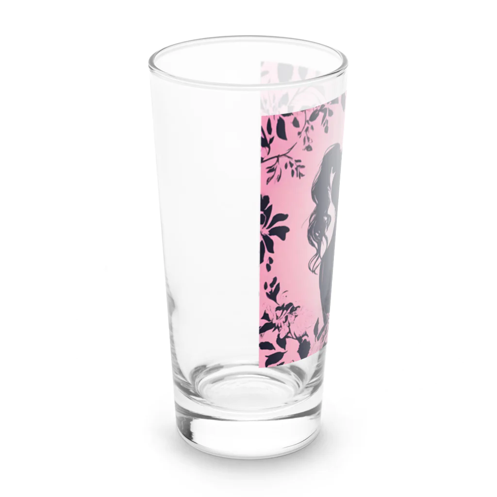 asm193のかわいい女の子の影絵 Long Sized Water Glass :left