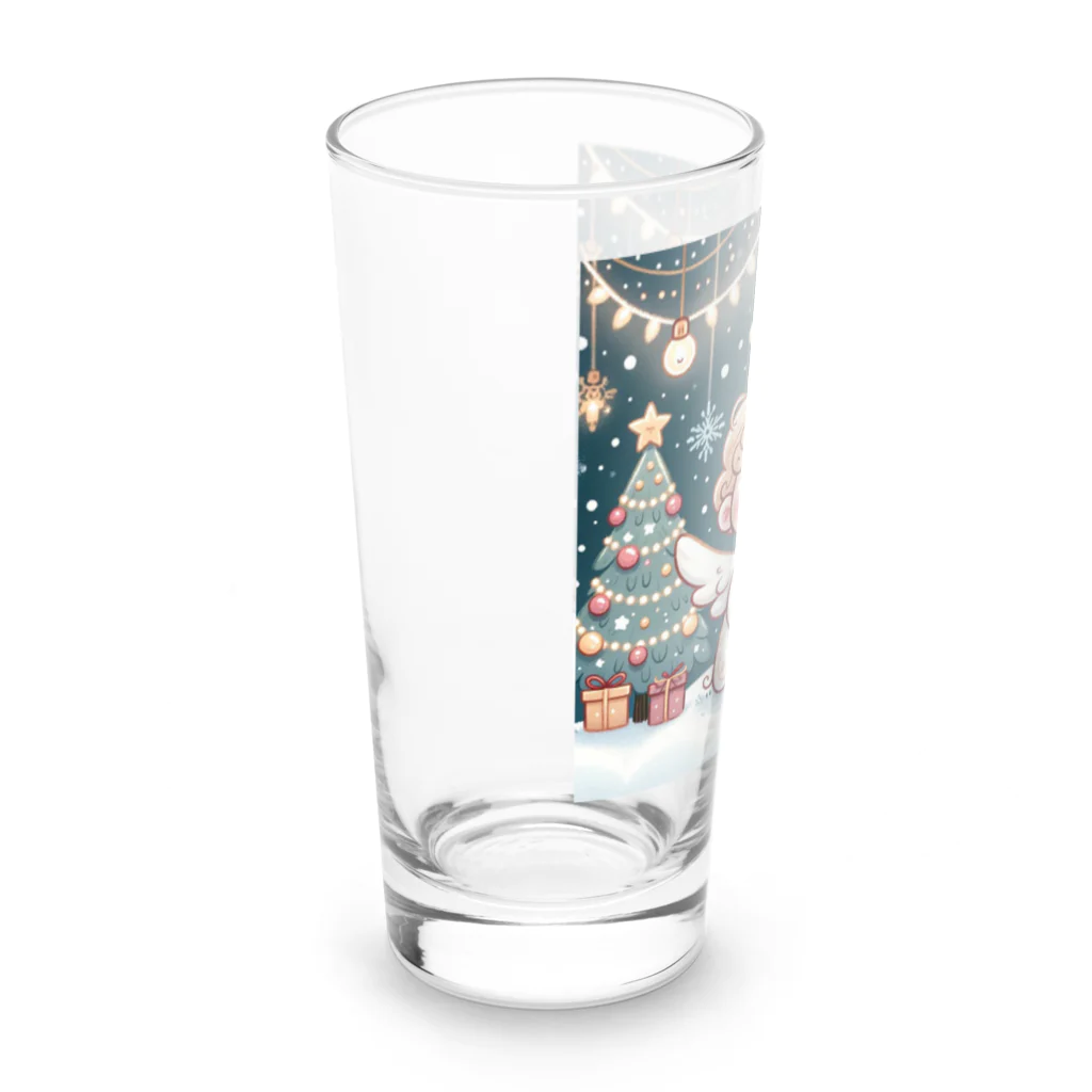 たまき工房の呑(どん)天使のクリスマスデフォルメ Long Sized Water Glass :left