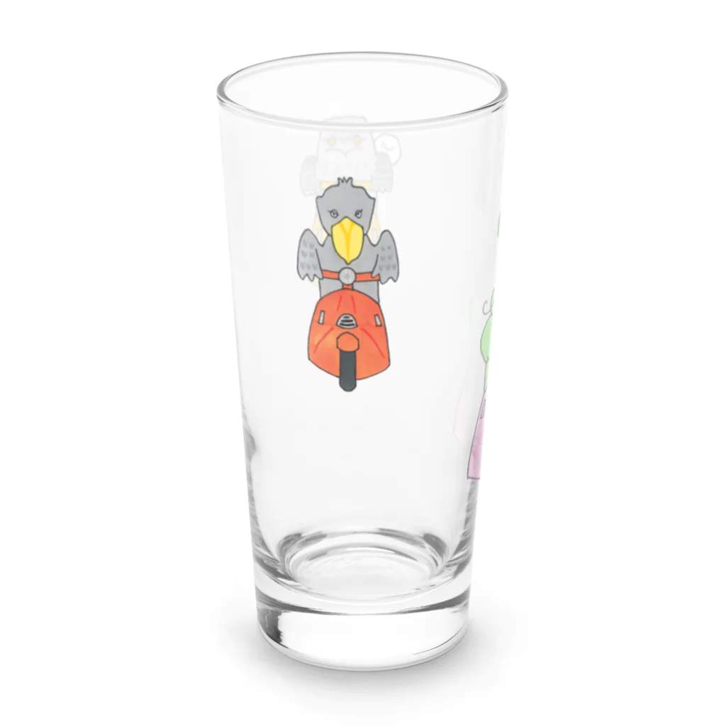 森図鑑の[森図鑑] 龍とハシビロコウとガマグチヨタカのツーリング Long Sized Water Glass :left