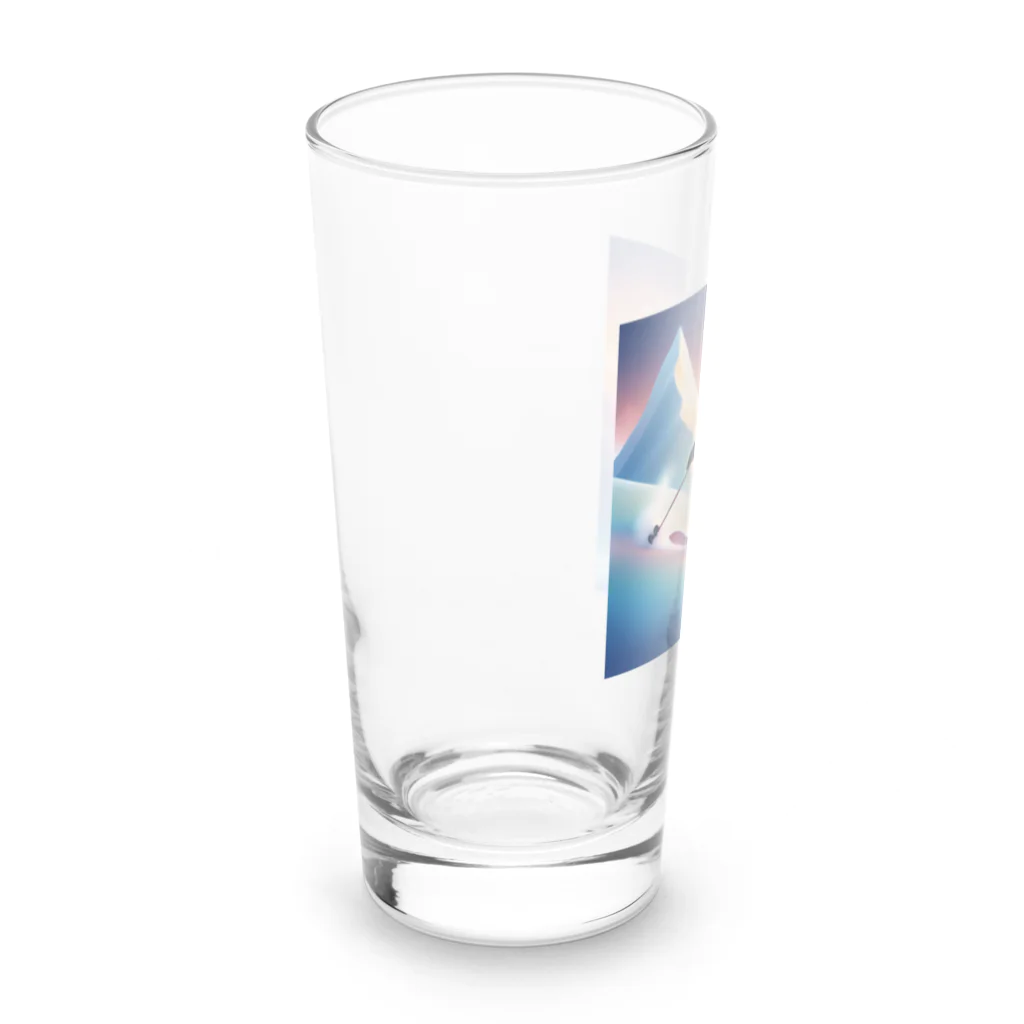 Yumexのスキーをするペンギンのペーくん Long Sized Water Glass :left