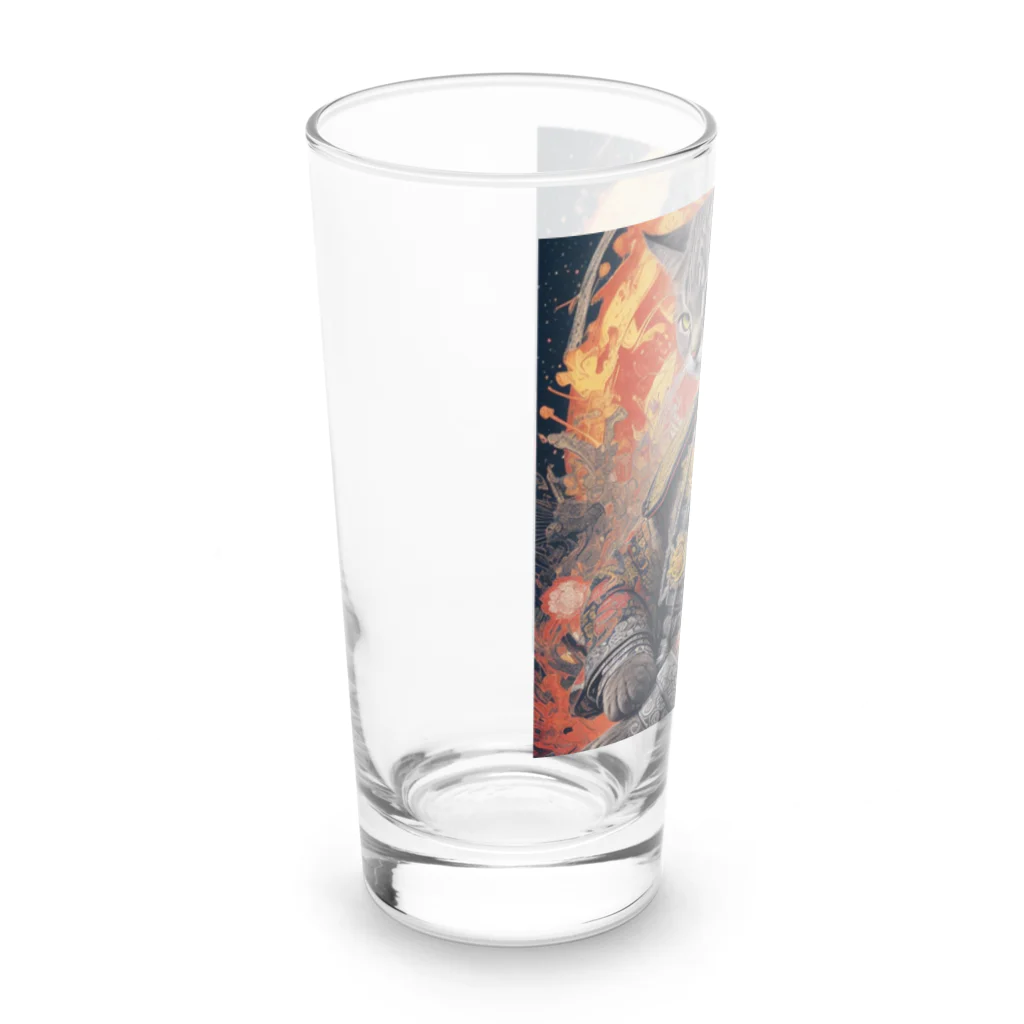 ZZRR12の「猫舞う戦士の神響：武神の至高の姿」 Long Sized Water Glass :left