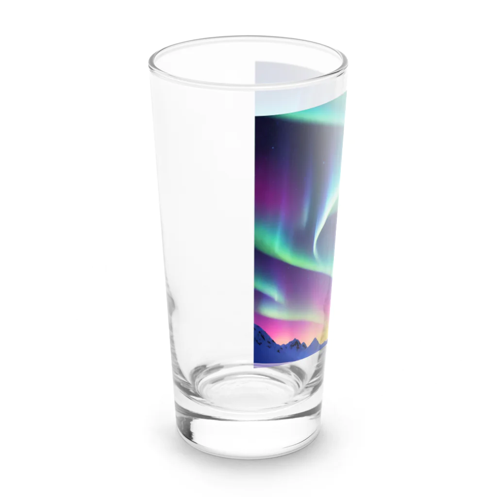 のんびりアート工房の北極のオーロラ Long Sized Water Glass :left