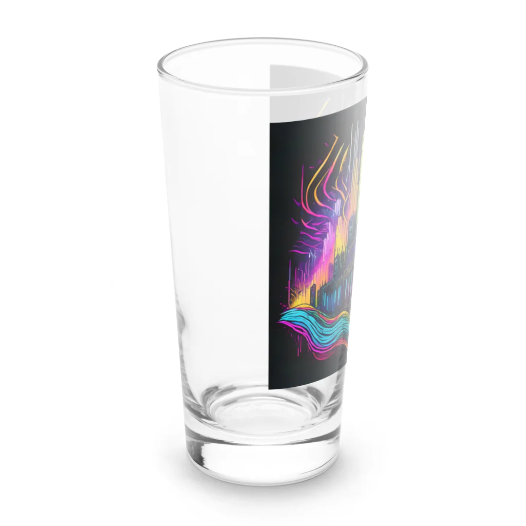 のんびりアート工房のサイバーパンク都市 Long Sized Water Glass :left