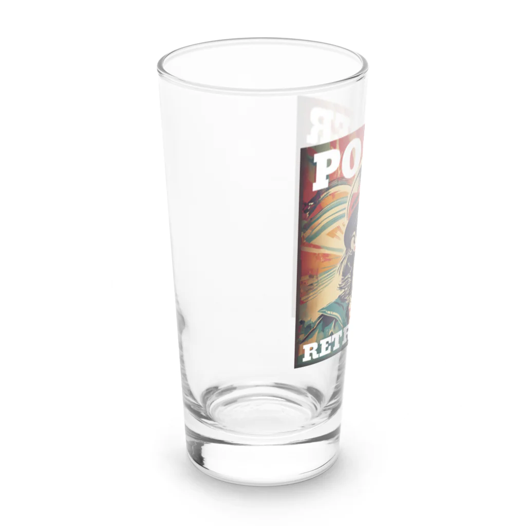 kazu_gのレトロ風ポスター（女性） Long Sized Water Glass :left