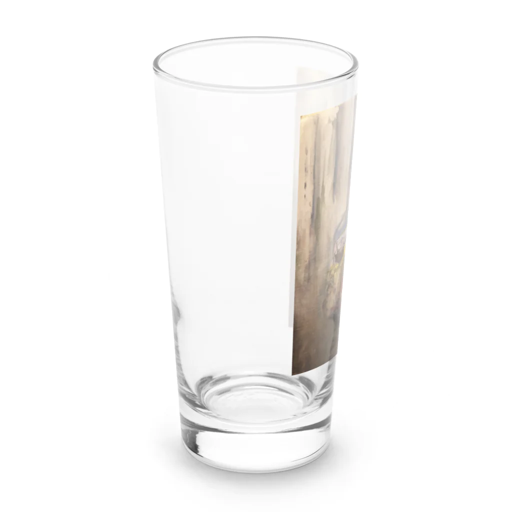 青い猫の瞬き Long Sized Water Glass :left