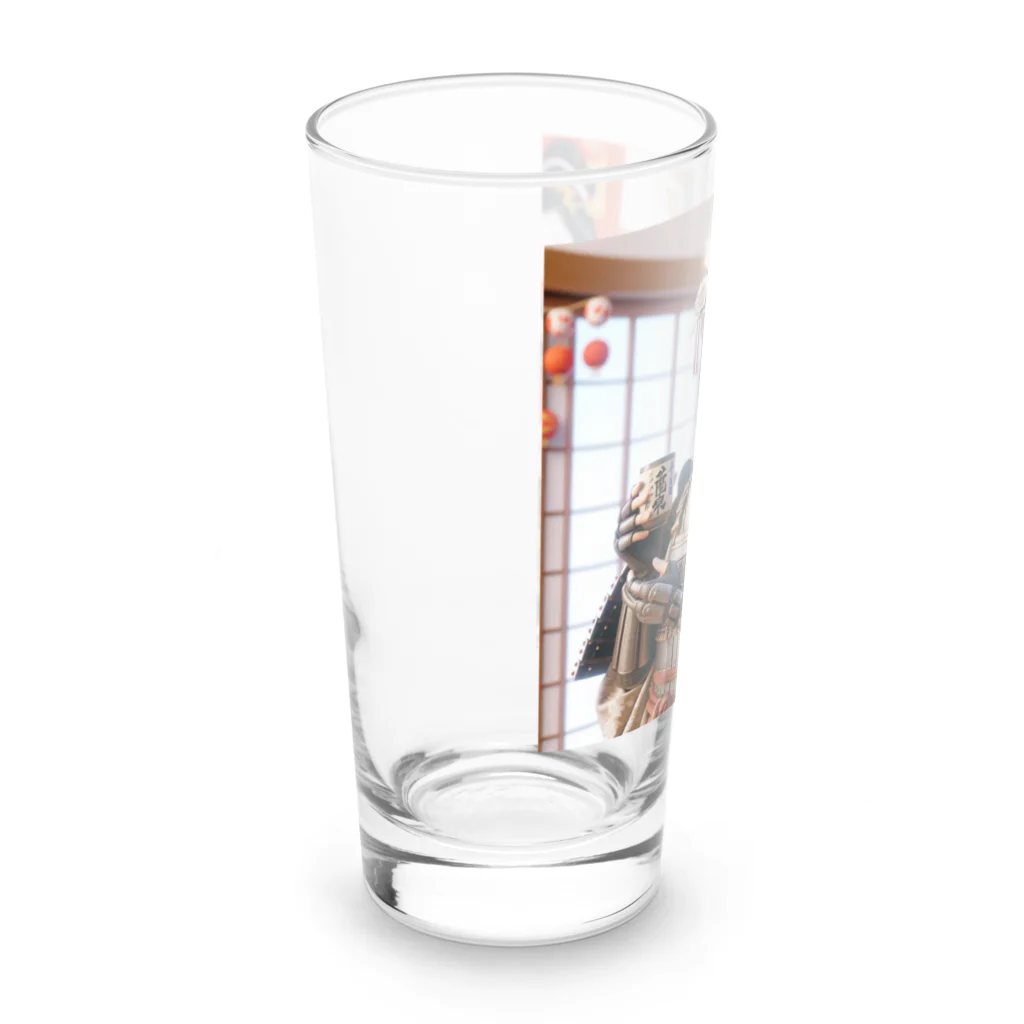 たまき工房の呑(どん)女武士の正月 Long Sized Water Glass :left