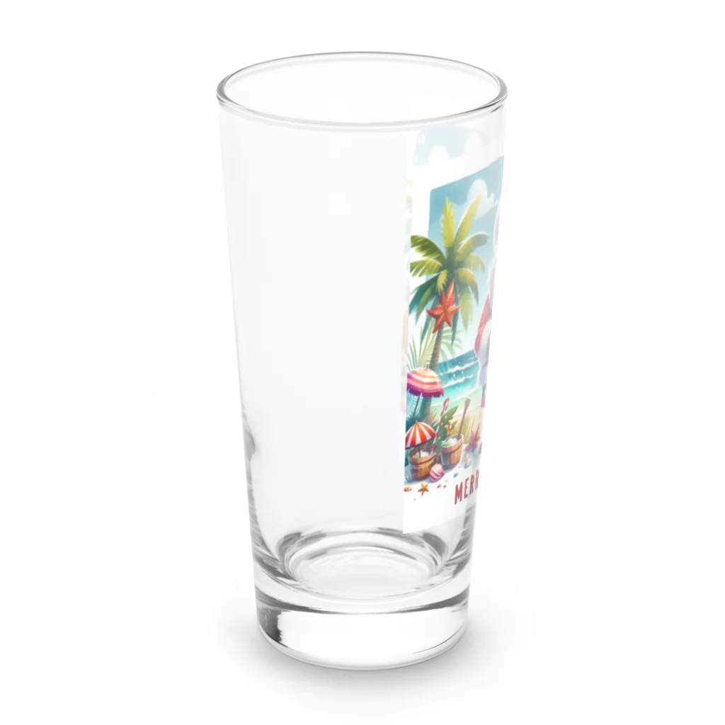 TACHYONJAPANのMerry Christmasシリーズ　サンタのサマークリスマス」 Long Sized Water Glass :left