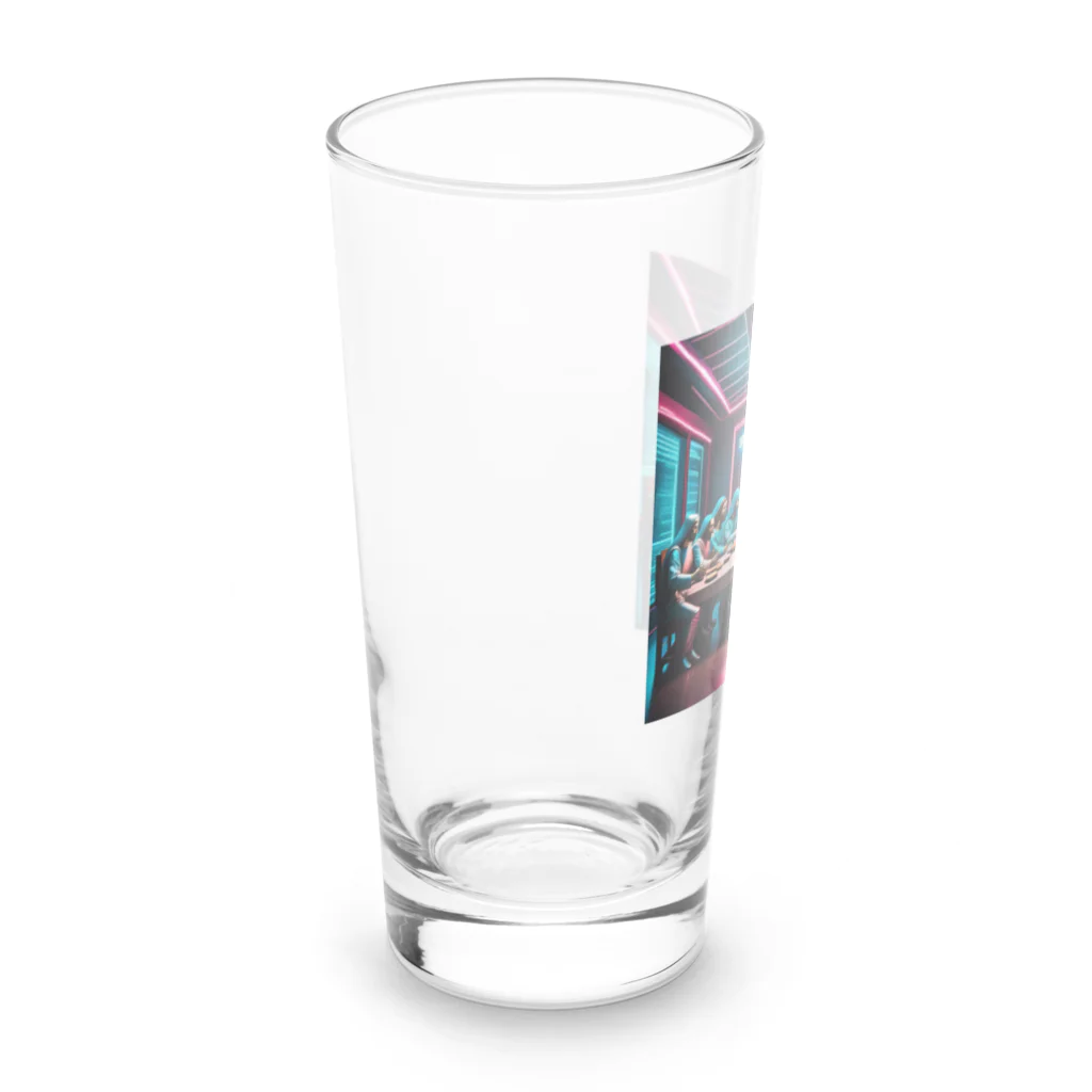 KenySignsの電脳時代の最後の晩餐のイラストグッズ Long Sized Water Glass :left