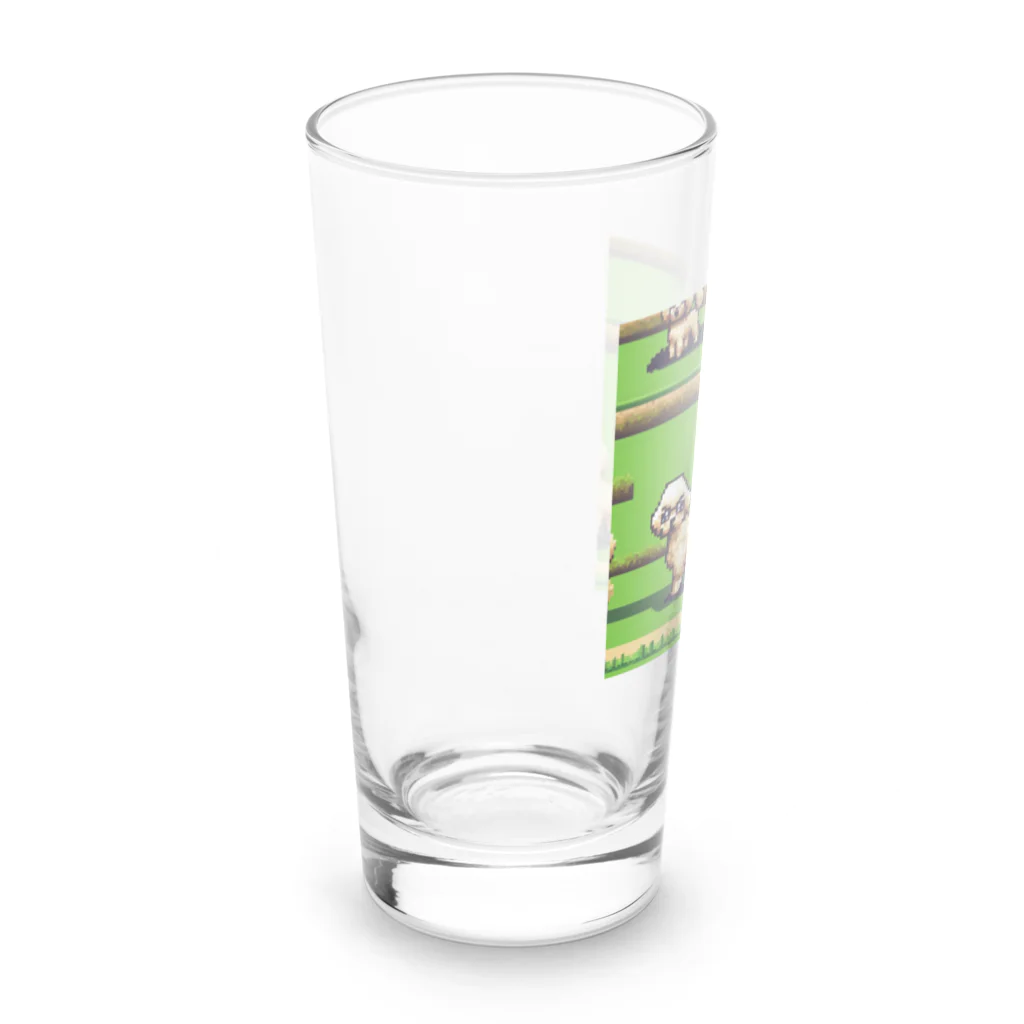 omamesan-1999のドッド絵　トイプードル Long Sized Water Glass :left