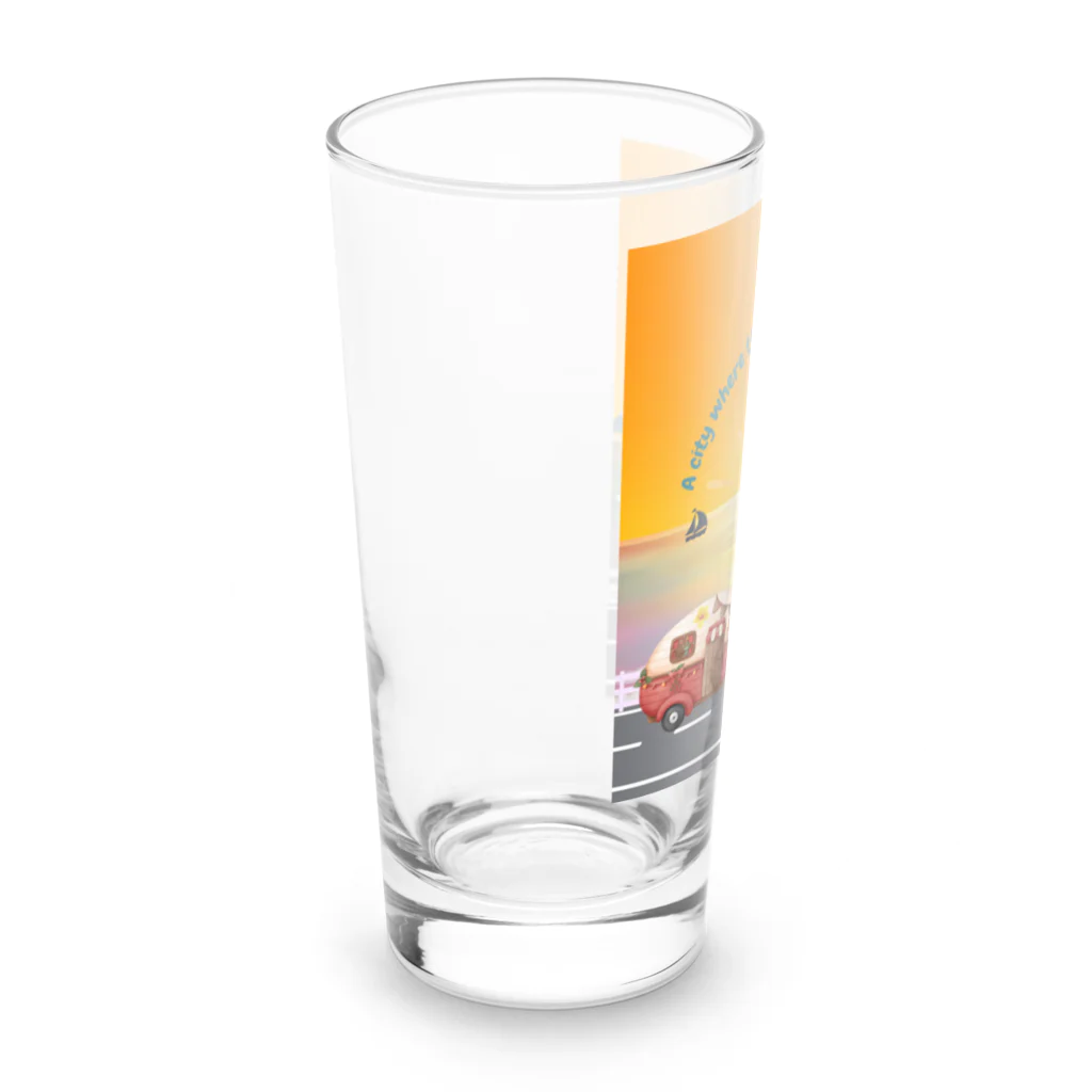 CyberArmadilloの湘南藤沢（2430）夕焼けコレクション Long Sized Water Glass :left