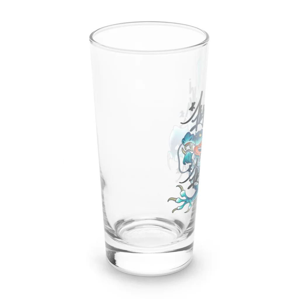 Flying boneの青《降り》龍 Long Sized Water Glass :left