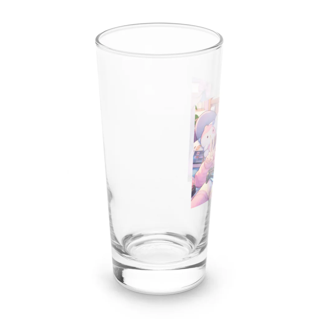 luckyTigerのゲーム女子 Long Sized Water Glass :left