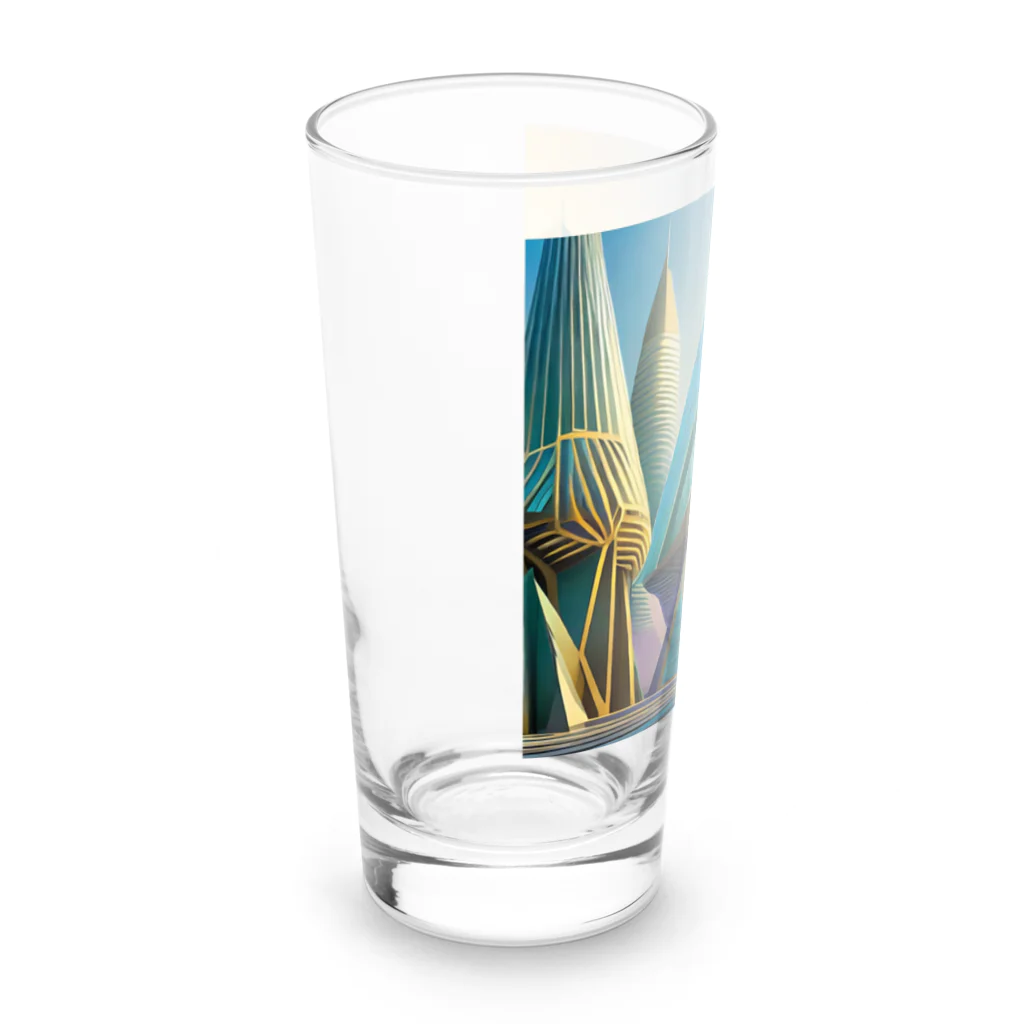 のんびりアート工房のジオメトリック都市 Long Sized Water Glass :left