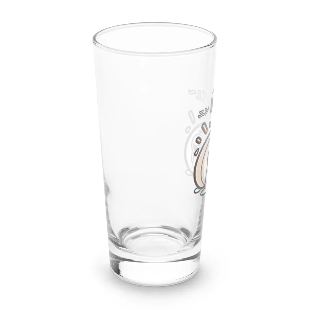 SHOWTIMEのニンニクのダジャレイラストです。 Long Sized Water Glass :left