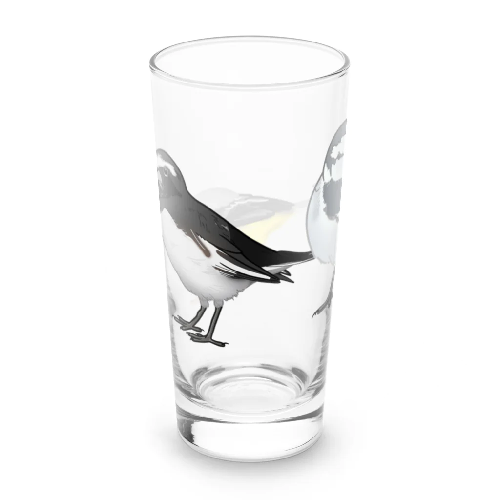 やちよ｜リアル鳥イラストの鶺鴒さん Long Sized Water Glass :left