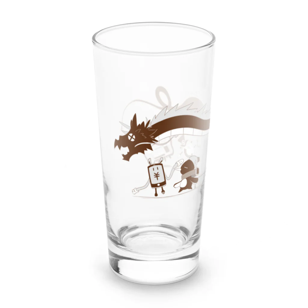 kogonのデジタルなモンスターたち・モノクロ Long Sized Water Glass :left