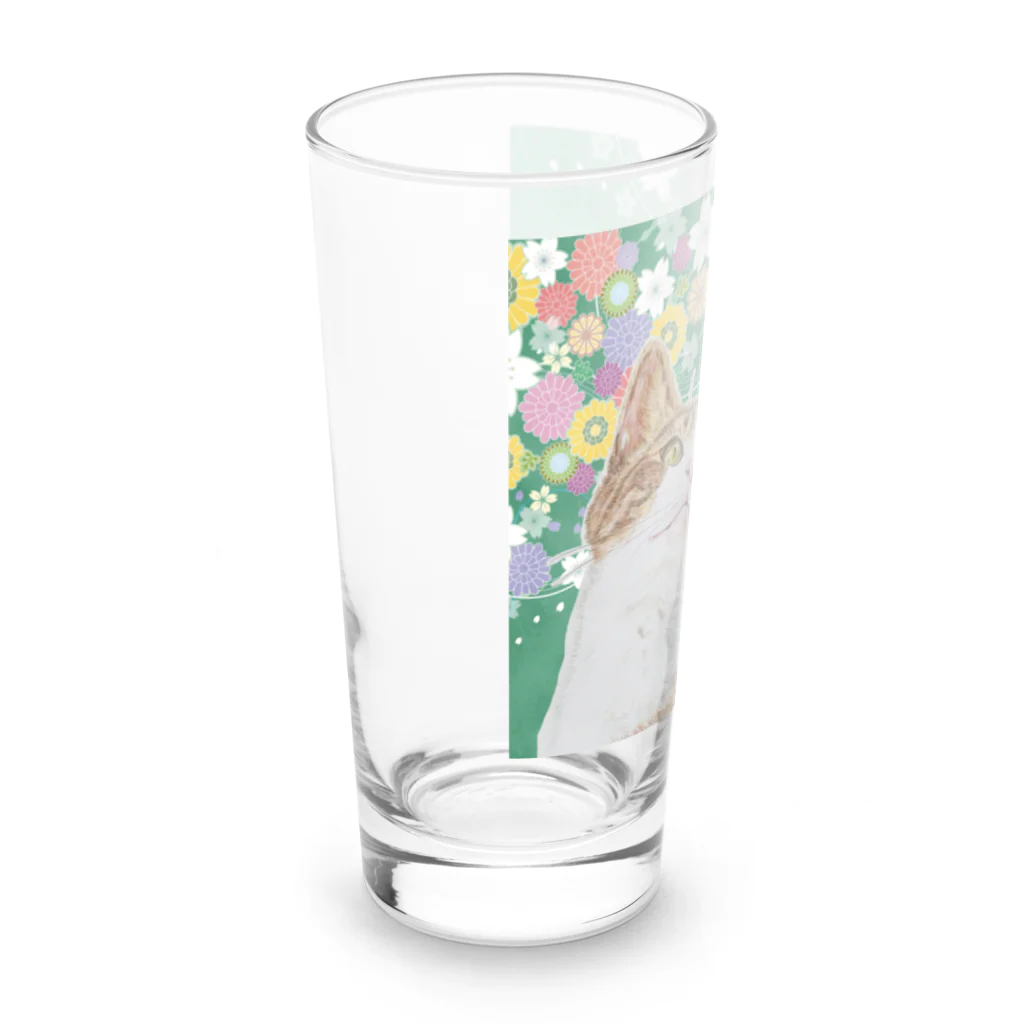 ひなみるふうてんぽん！の春爛漫、キジ白くん Long Sized Water Glass :left