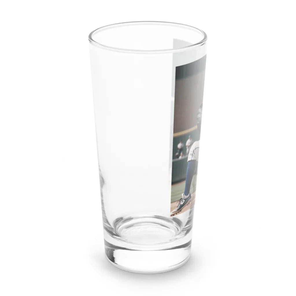 りん　チャンネルのAI野球 Long Sized Water Glass :left