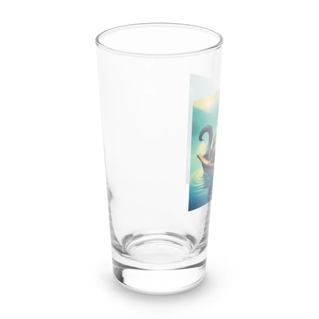 桜猫店-sakuraneko-の釣り猫君 Long Sized Water Glass :left