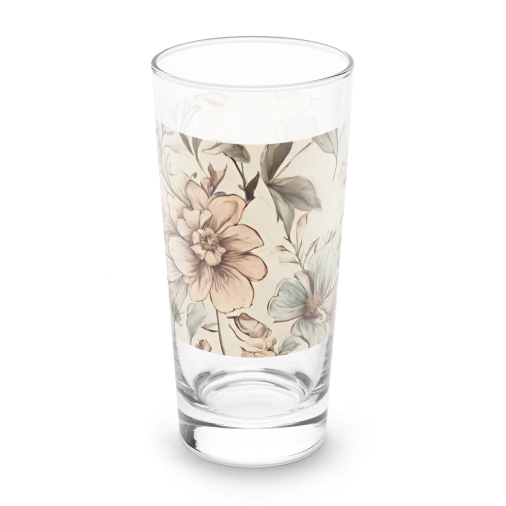 花柄グッズ専門店の淡い花柄 上品 大人っぽい Long Sized Water Glass :left