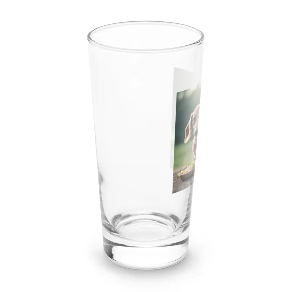 じじのおやつを前にしたダックスフント Long Sized Water Glass :left