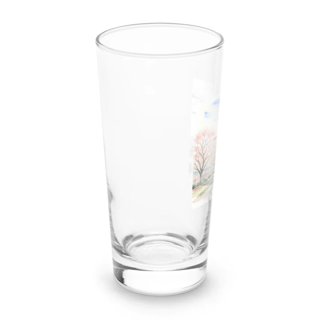 あかいはちの春の桜満開 Long Sized Water Glass :left