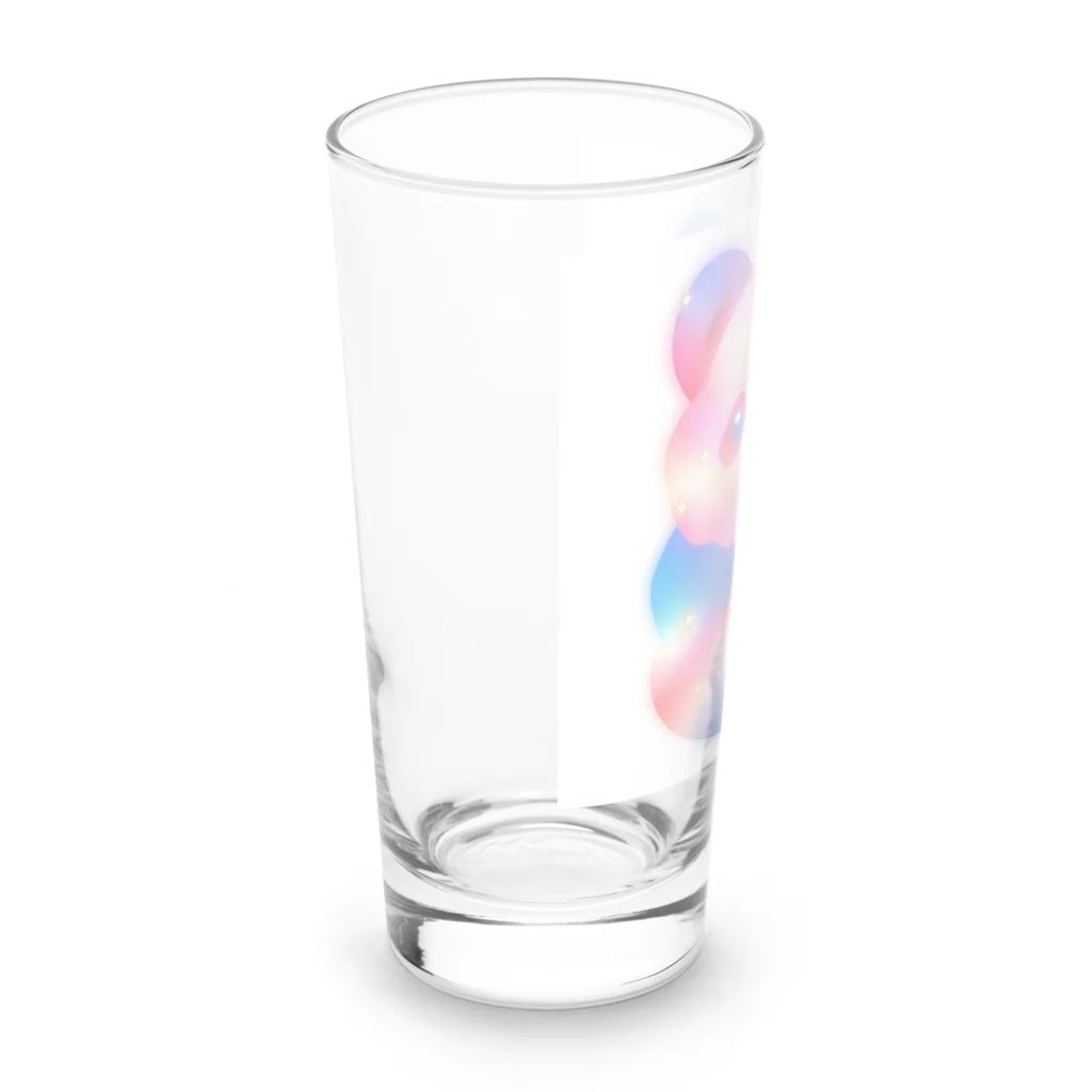 ゆめかわSHOPの（パンダ）ふわふわわたあめ動物園 Long Sized Water Glass :left