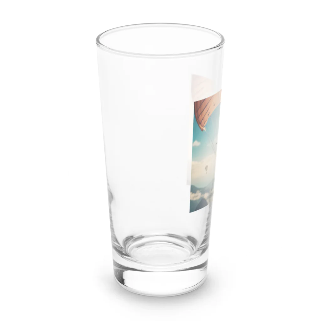 cat(゜))<<のパラシュートする猫 Long Sized Water Glass :left