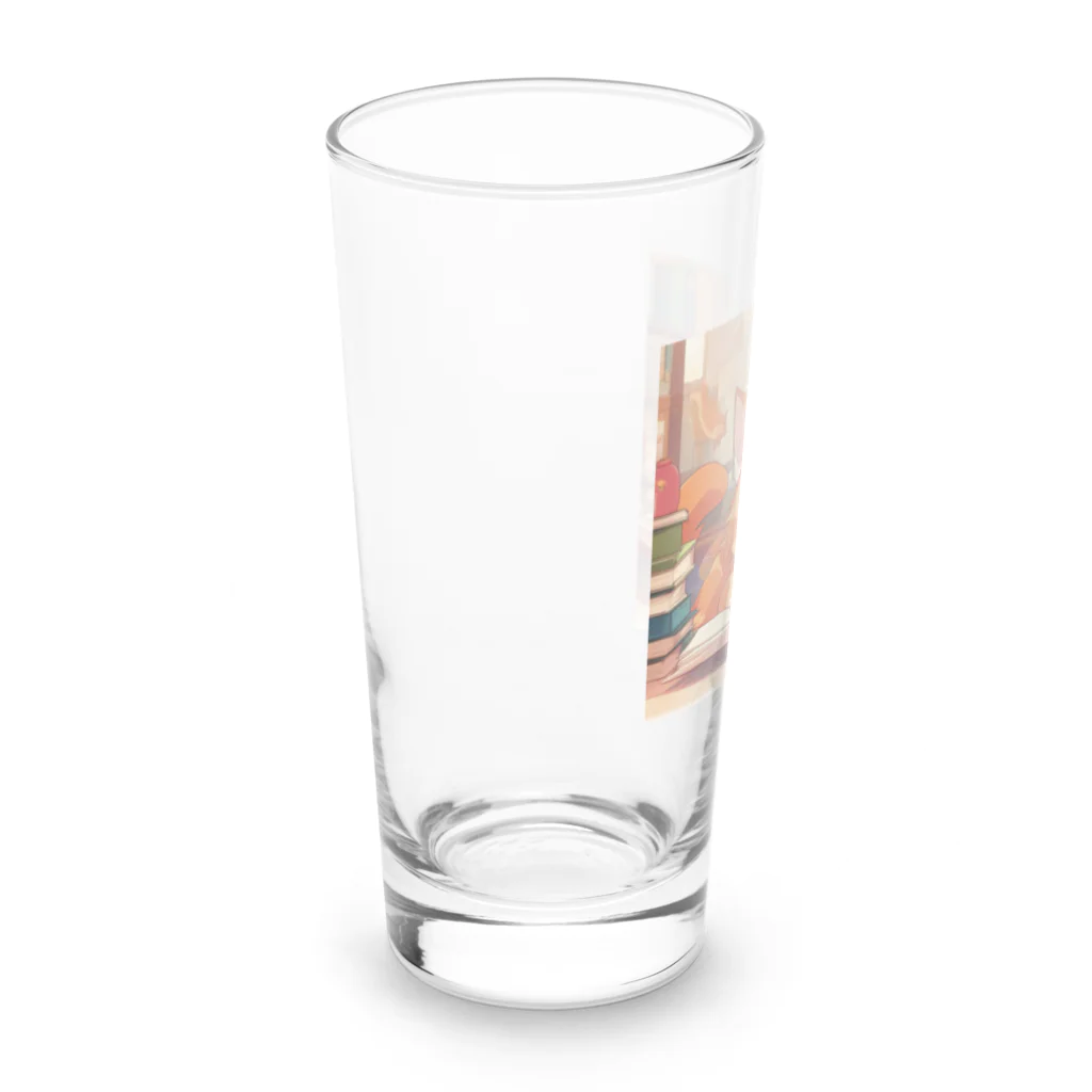 星パンダショップのほんよみかんねこ Long Sized Water Glass :left