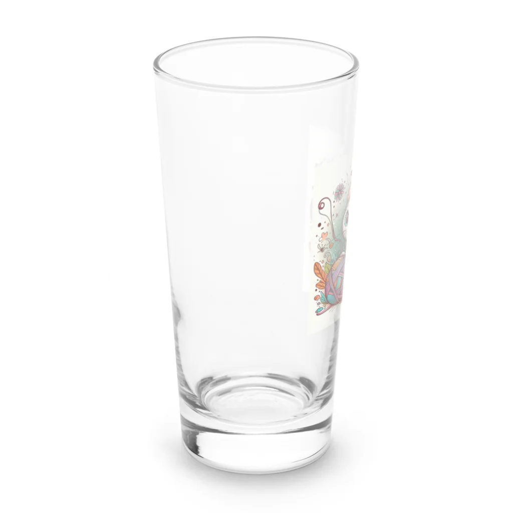 星パンダショップのふわふわ毛玉ねこ Long Sized Water Glass :left