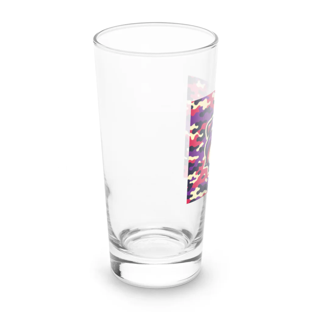 迷彩キャラクター工房の迷彩ブルドッグ Long Sized Water Glass :left