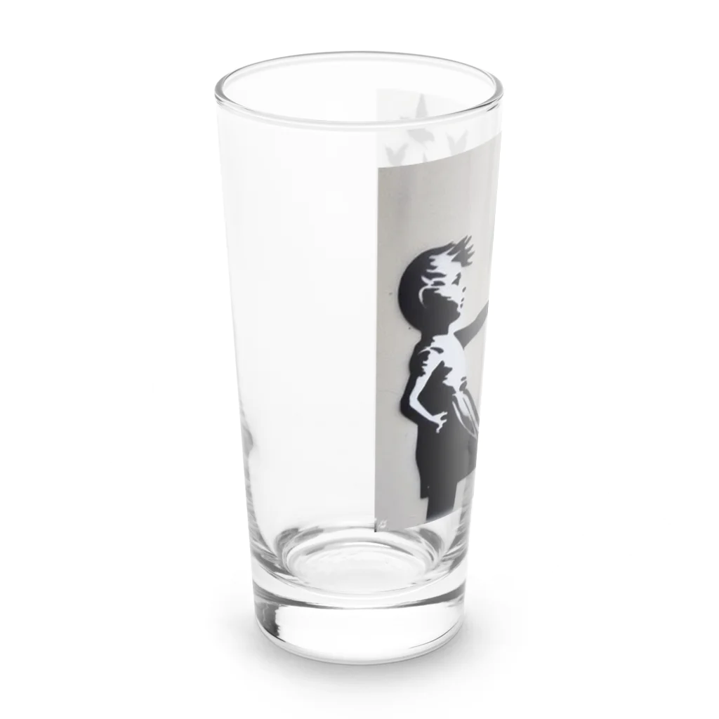 ビンパシーの館の花束でマジックする女の子 Long Sized Water Glass :left