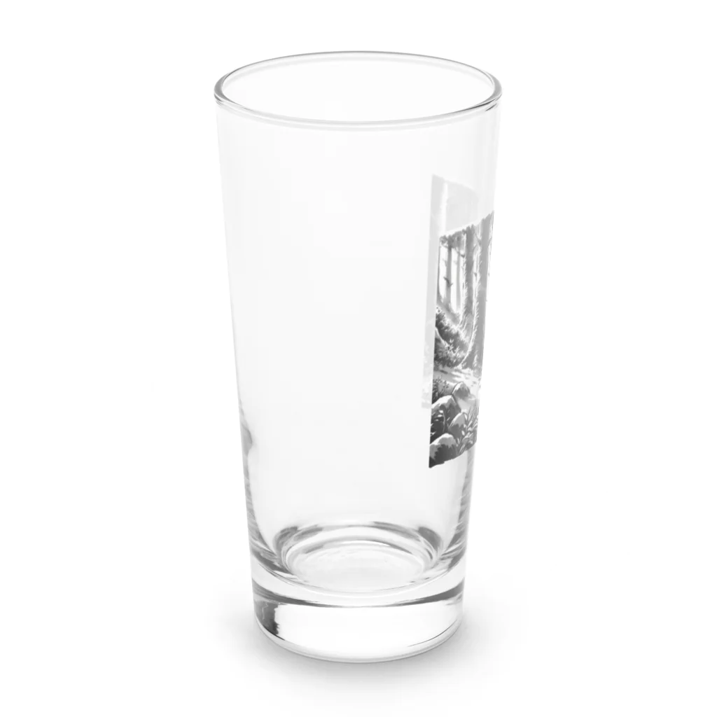Aoyanicの水墨猫登山 Long Sized Water Glass :left