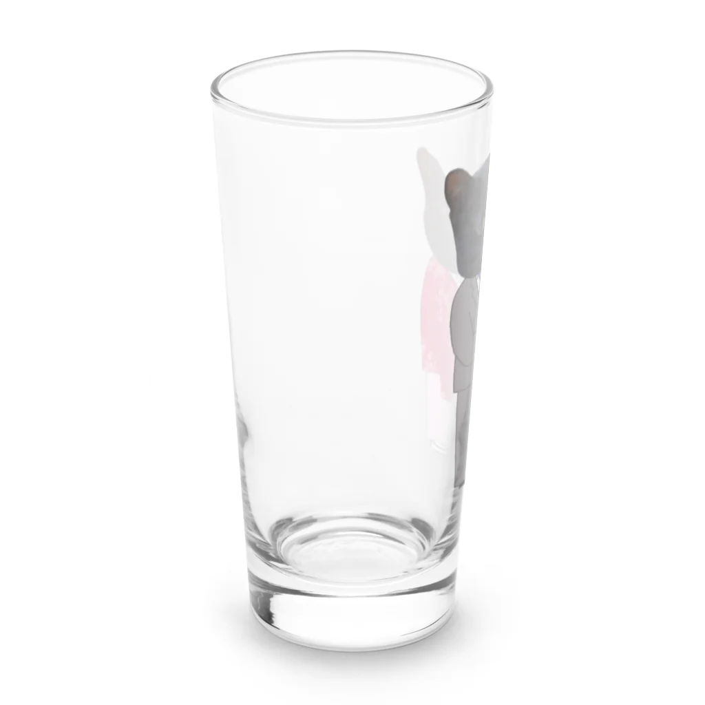 Parallel_merchの黒猫の親子 Long Sized Water Glass :left