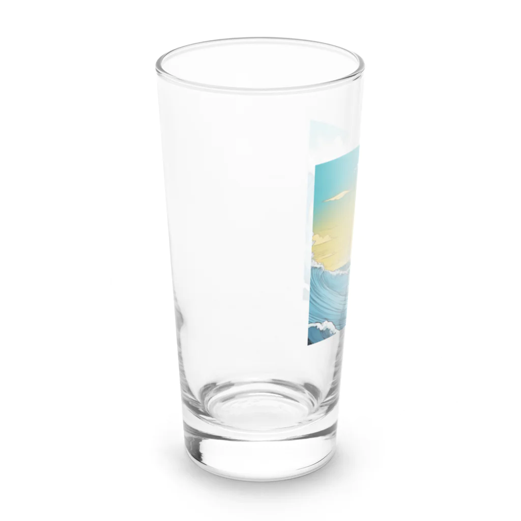 どうぶつやのハワイ　サーフィン Long Sized Water Glass :left