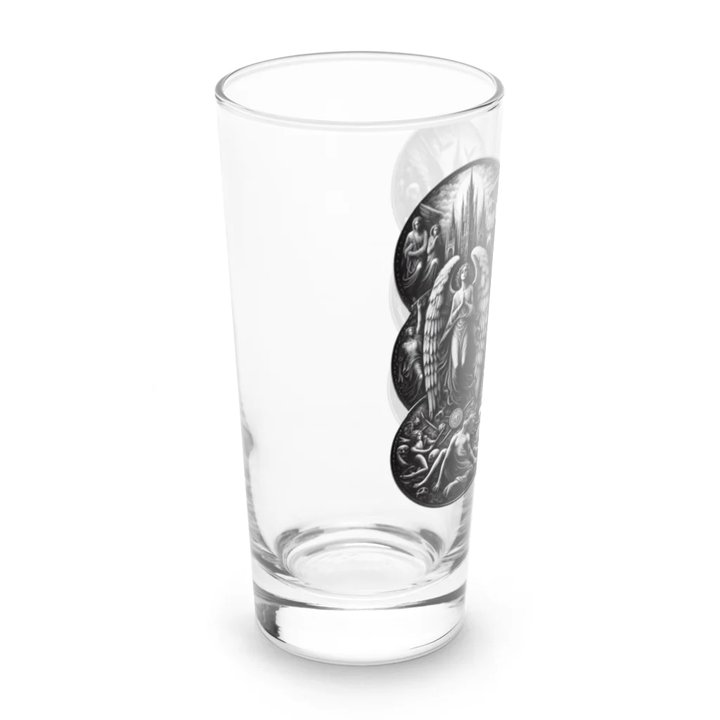 3匹の黒猫 ショップの天使と堕天使 Long Sized Water Glass :left