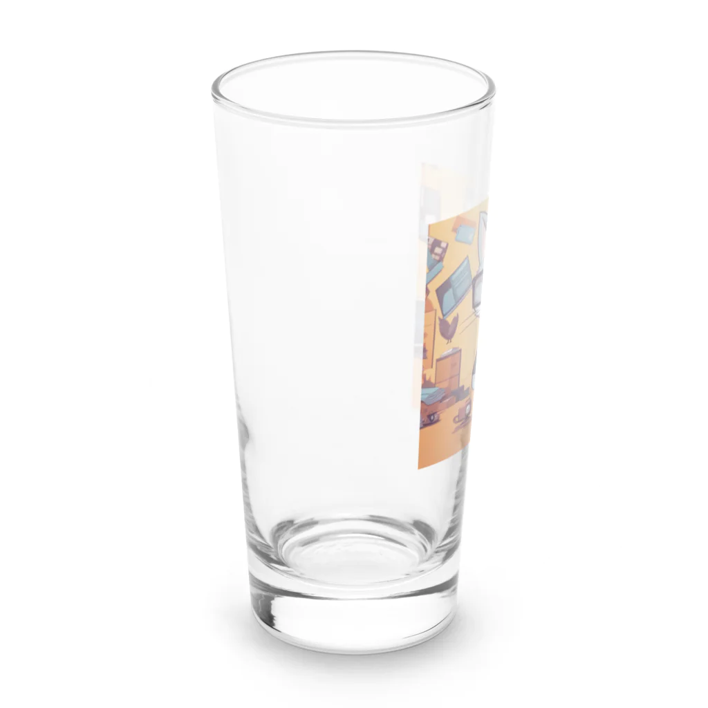 アニマルセラピーのキャット・イン・スーツ Long Sized Water Glass :left