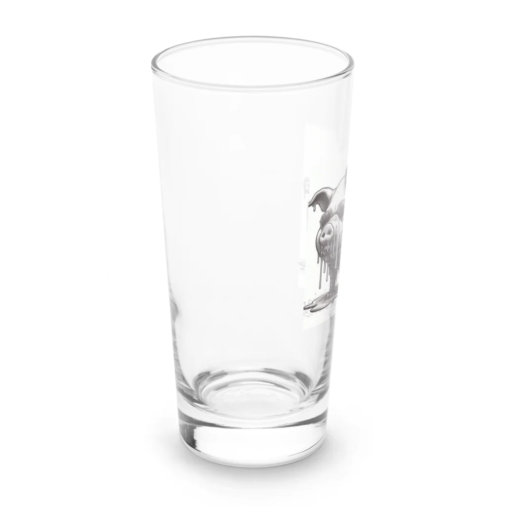 momonouchi-の溶けちゃう豚 Long Sized Water Glass :left