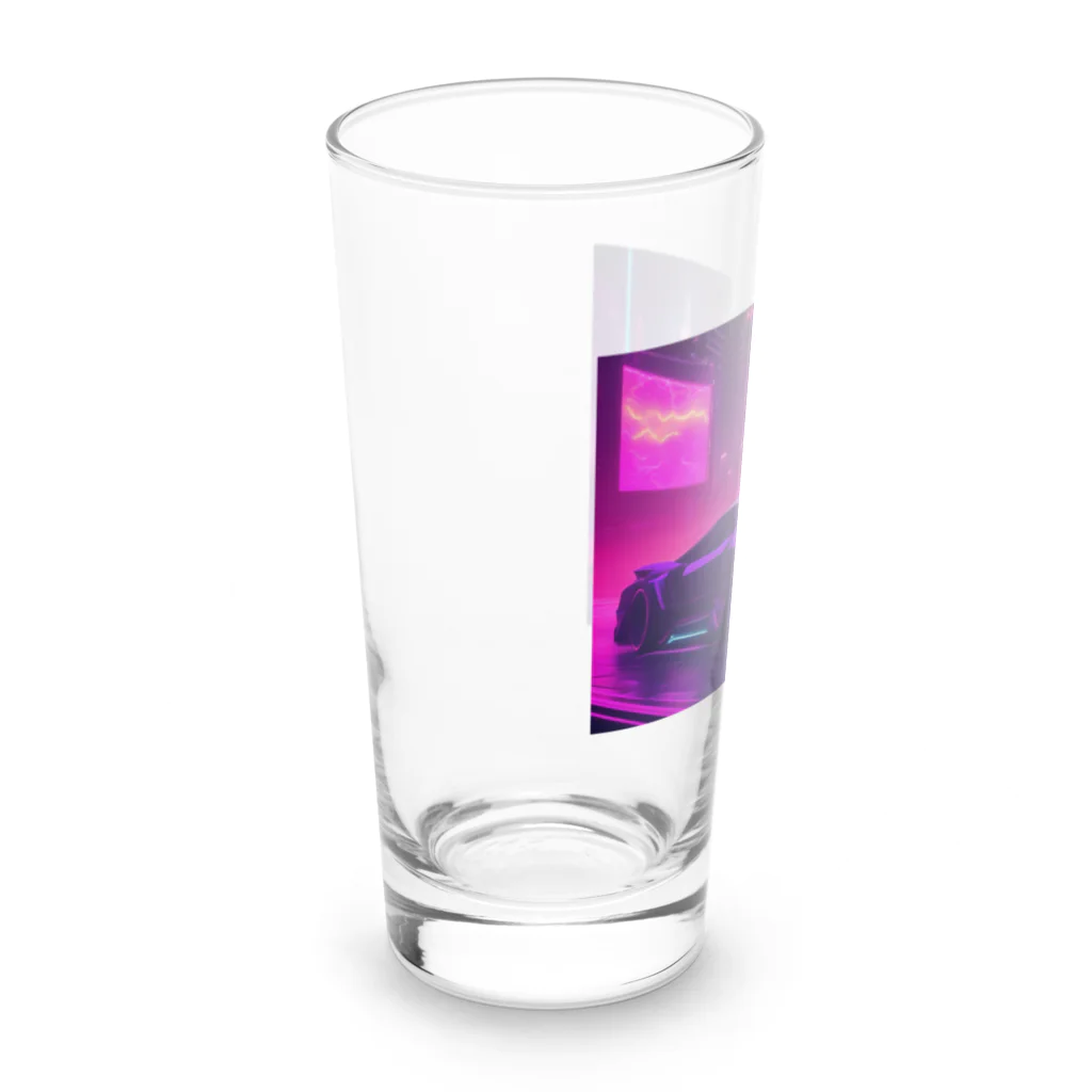 shell_hutの闇夜の中、主人公が追手から逃げるために猛スピードで運転している車 Long Sized Water Glass :left