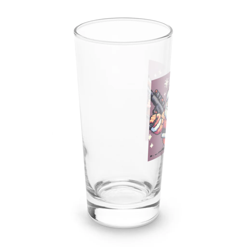 お茶目なドット絵のドット絵サンタさん Long Sized Water Glass :left