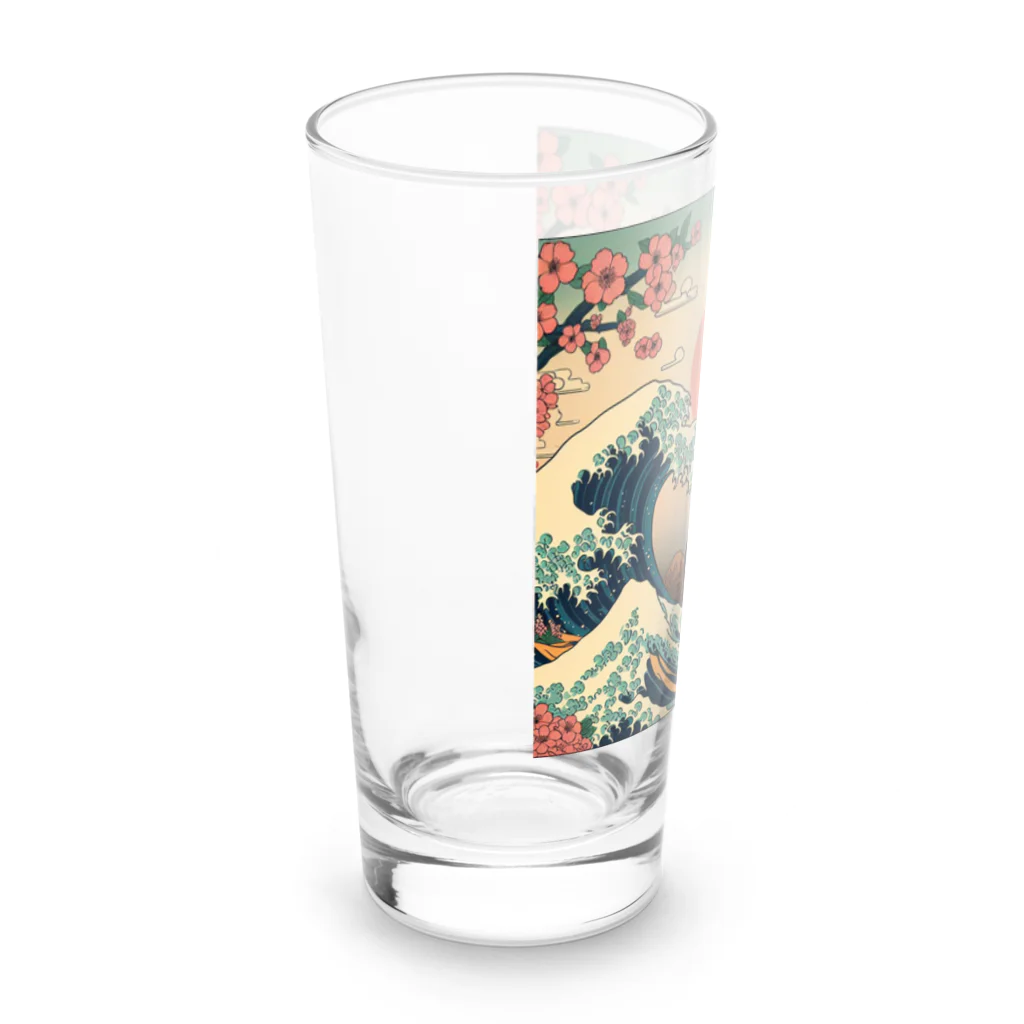 ParadigmStar　パラダイムスターの浮世絵波富士猫 Long Sized Water Glass :left