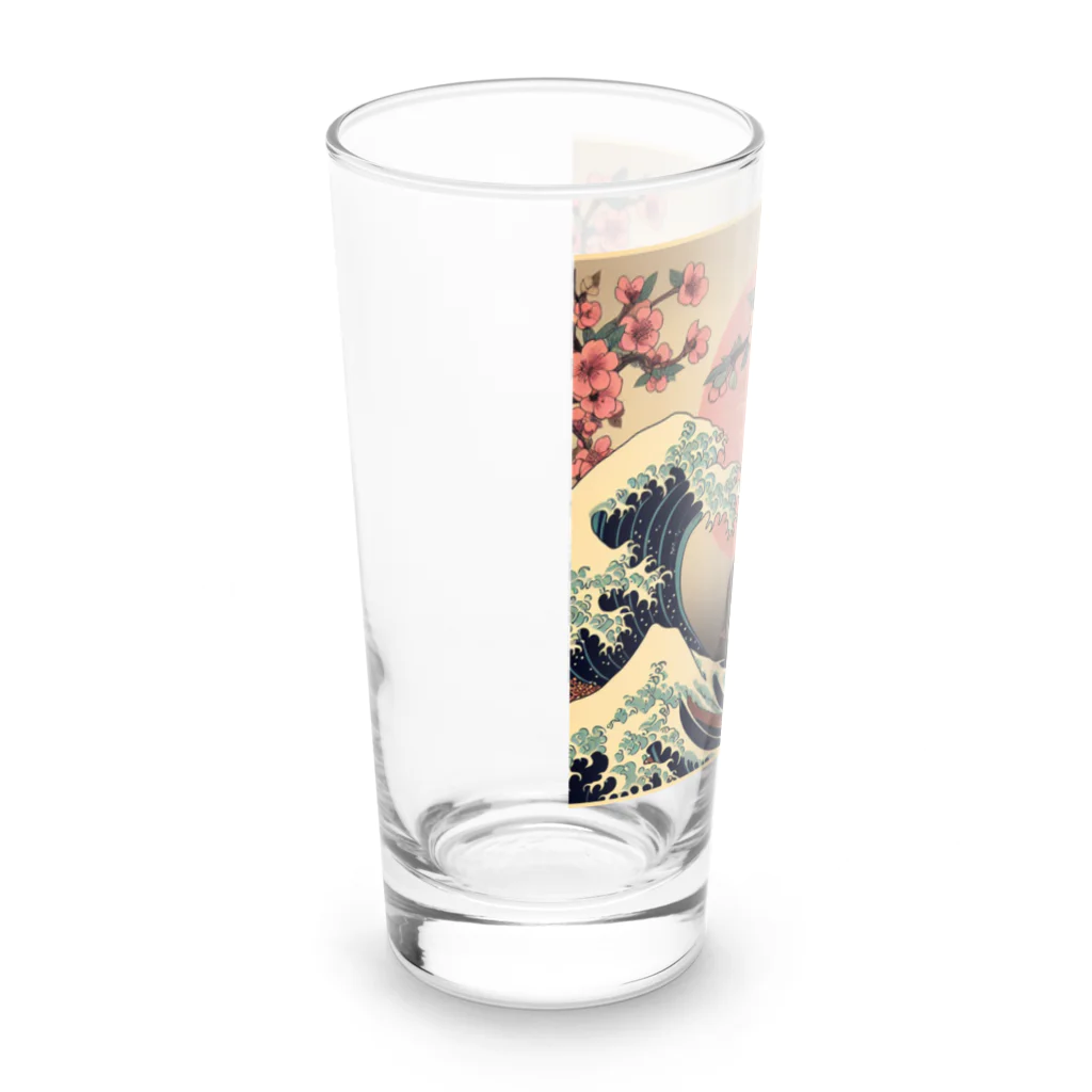 ParadigmStar　パラダイムスターの浮世絵猫　波桜 Long Sized Water Glass :left