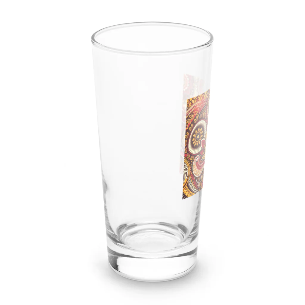 saqui.comの赤ベースのインド柄 Long Sized Water Glass :left