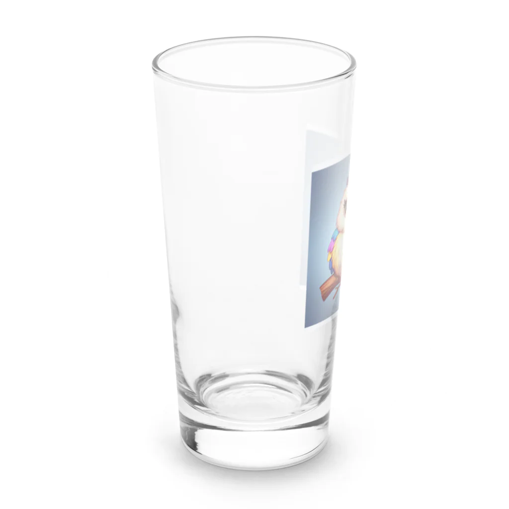 mame1103の虹色幸ふくろう Long Sized Water Glass :left