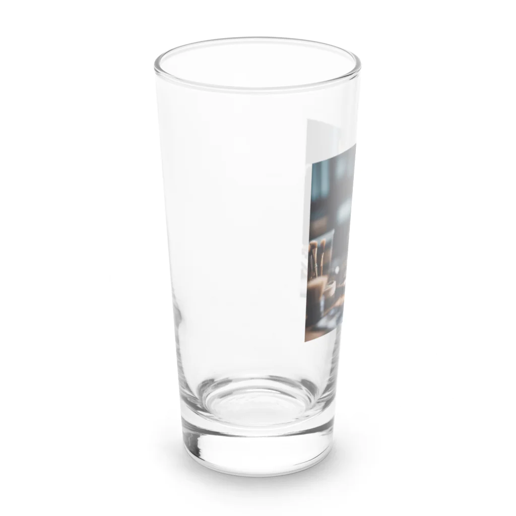 Koroniumの一匹の個性的な猫が絵筆を握っています Long Sized Water Glass :left