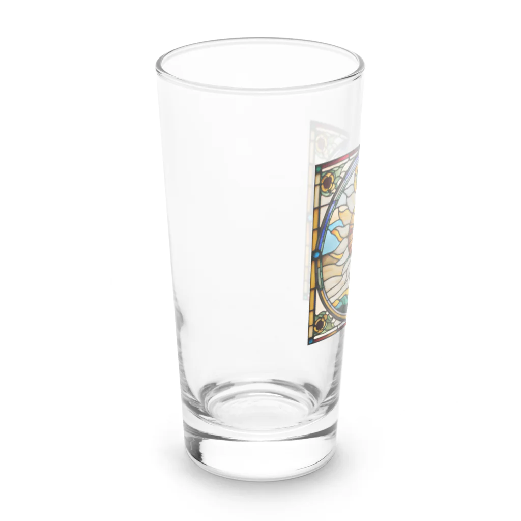 ai美女ショップのステンドグラスひまわり　オシャレ✨ Long Sized Water Glass :left