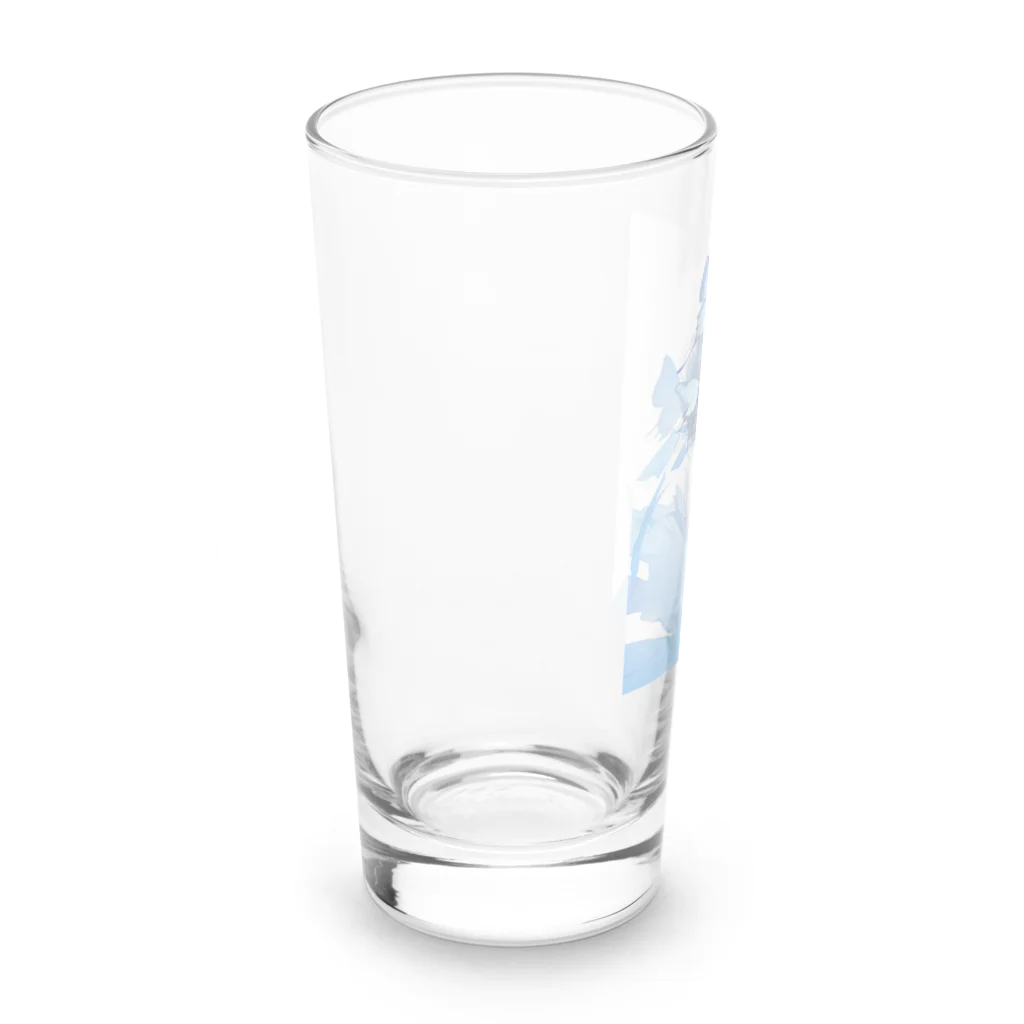 蒼のアートカフェの蒼に包まれて Long Sized Water Glass :left