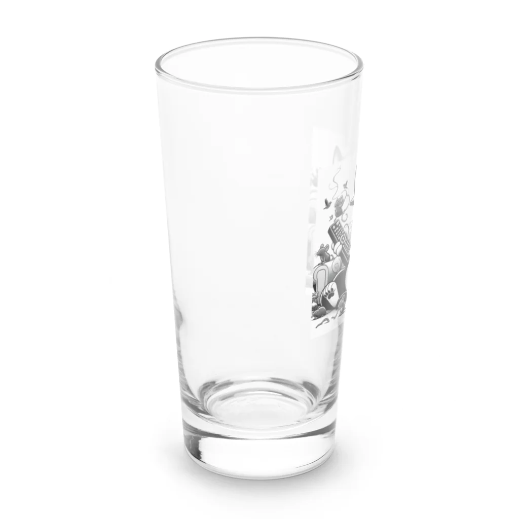 はまみるの白摂生なネコ Long Sized Water Glass :left