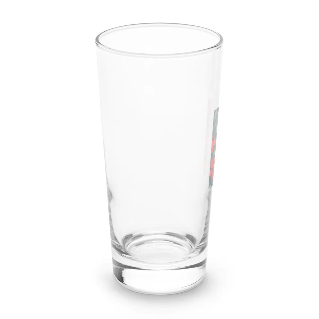 モノクロの赤花 Long Sized Water Glass :left